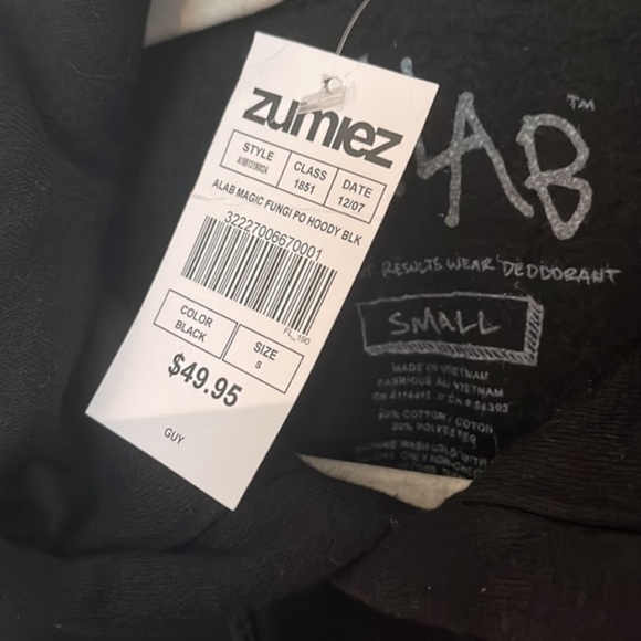 NWT A-Lab Magic Fungi Black Hoodie - Picture 4 of 5